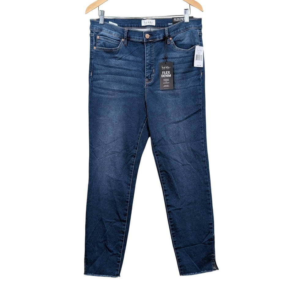 Nicole Miller Soho Flex Denim Womens 14 High Rise Ankle Skinny Jeans NWT